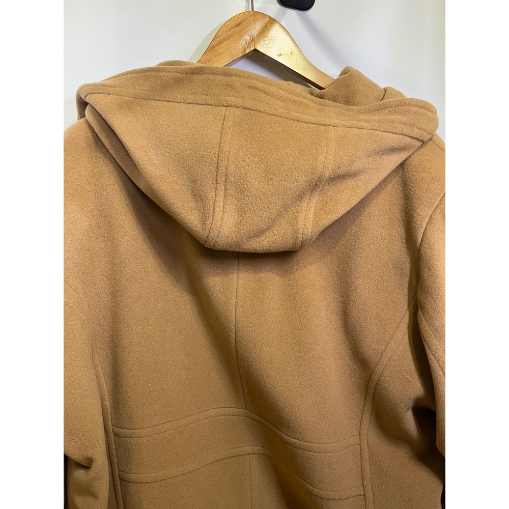Anne Klein Womens Camel Wool Cashmere Blend Hooded Double Breasted Coat 24W - Picture 11 of 15